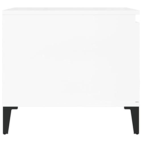 Table basse blanc brillant multifonction avec grand tiroir pour optimiser votre salon - 8