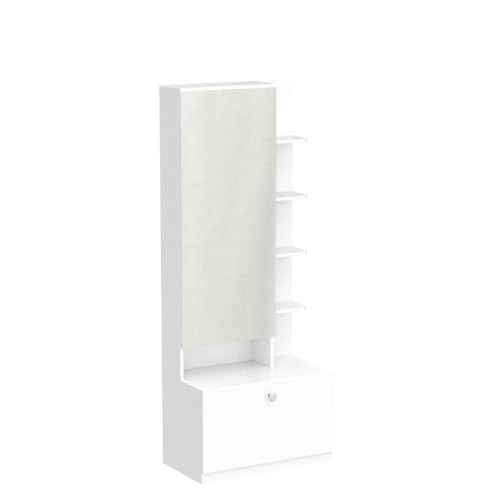 Image of Studio Kook Bonita Dressing Table with Mirror & Storage, Moonshine White