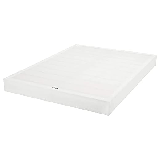 Amazon Basics Smart Box Spring Polyester Bed Base, 7-Inch Mattress Foundation - Queen Size,Plush, Tool-Free Easy Assembly
