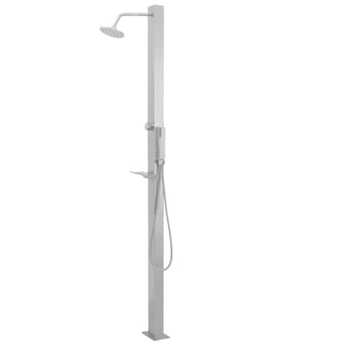 Benkeg Ducha de Jardín Acero Inoxidable Recta Plateado 10 x 6,5 x 210 cm, Ducha Jardin Exterior Ducha Jardin Ducha Piscina Exterior Ducha De Jardin Ducha De Patio Ducha De Terraza