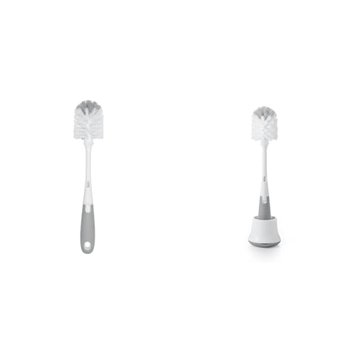 Image of OXO Tot Bottle Brush with Nipple Cleaner, Gray, 1 Count (Pack of 1) & Tot Bottle Brush with Nipple Cleaner and Stand - Gray