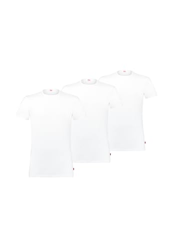 Levi’s Einfarbiges Rundhals-T-Shirt, bequemes und atmungsaktives T-Shirt mit kurzen Ärmeln aus Baumwolle, 3er-Pack