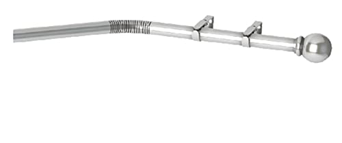 SATIN SILVER 28mm Bay Window Eyelet Pole Kit - 400cm - Easy Bend by Hand