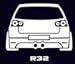 BEOKNL Autocollant de Voiture for Polo Golf scirocoo Golf r r32 (Color Name : R32)