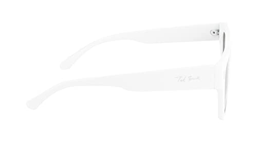 Image of Ted Smith Men's Women's UV Protection Grey Lens White Square Sunglasses