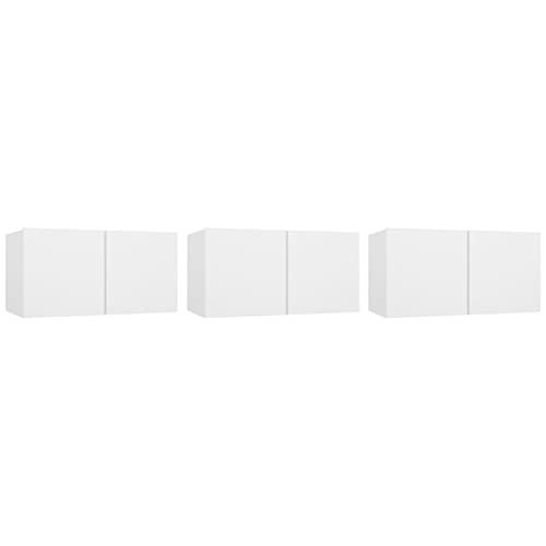 SKM Mobili Porta TV, Mobile TV Sospesi 3 pz Bianco...