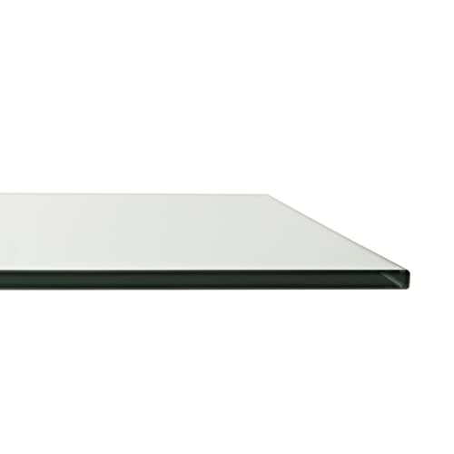 18" Square Tempered Clear Glass Table Top - 3/8" Thick with Flat Polish Edge