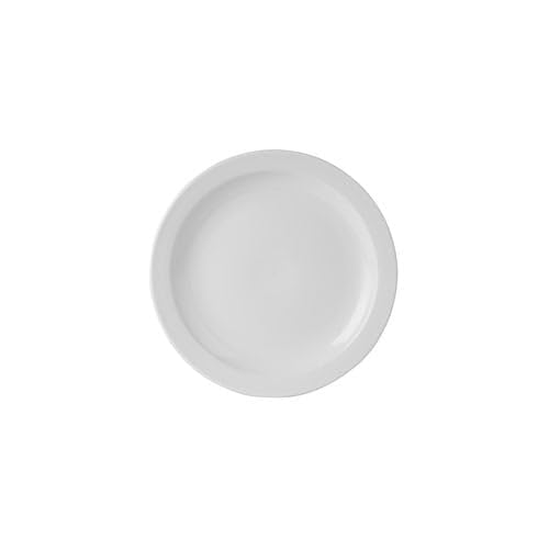We Can Source It Ltd Simply Tableware Porcelain Narrow Rim Plate, 14cm (5.5") Round Ceramic Serving Dishes Dessert Side Plate, Dishwasher & Microwave Safe, Pack of 6