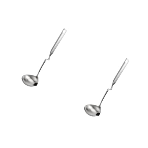 OUNONA 2 Pezzi Cucchiaio Per Grasso Imbuto Barattolo Per Pentola Calda Separatore Di Olio Mestolo Paletta Per Friggitrice Mestolo Per Zuppa In Acciaio Per Zuppa Con Beccuccio