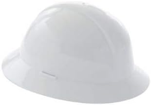 North White High Density Polyethylene Full Brim Hard Hat - 4-Point Strap Type - 6-Point Suspension - Ratchet Adjustment - A119R010000 [PRICE is per EACH]