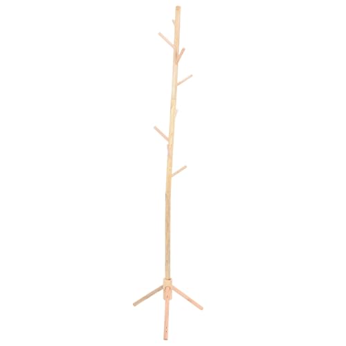 MERRYHAPY Perchero Madera Triangular Desmontable Diseño Artístico para Entrada Dormitorio y Salón Soporte Resistente para Ropa Sombreros y Bolsos Color Natural Elegante