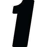 Dirt Digits DD43B-1 Black 4" High-Gloss Precision Die Cut Vinyl Number 1, 3 Pack