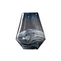 Vase en verre bleu noir moderne de 22cm pour décoration et composition florale