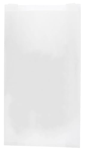 Monouso | 100 Bolsa de Papel Kraft Blanca Sin Asas | 14+7x24 cm | Pack de 100 Unidades