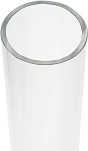 Image of Acrylic Pipe Clear Rigid Round Tube 30mm Outer Diameter 25mm Inner Diameter 500mm Long, Transparent 92% Optical Clarity Temperature Resistant 1pcs