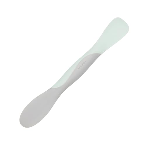Image of Tovolo Mini Scoop and Spread Tool for Kitchen Meal Prep Small Sandwich Spreader Spatula for Peanut Butter Jelly, Silicone BPA Free Dishwasher Safe Scooper Spreader, Blue Haze and Oyster Gray