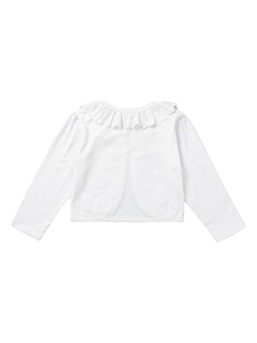 Aislor Kids Girls' Long Sleeve Ruffle Lace Floral Knit Bolero Shrug Short Cardigan One Button Sweater Dress Cover up2
