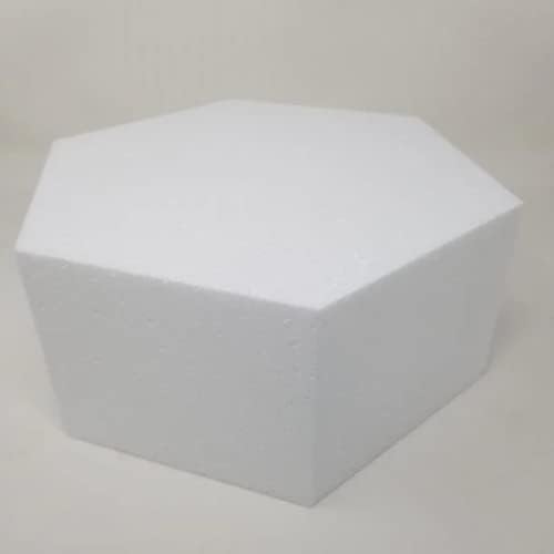 Miniatura 4 de Oasis Supply Juego de pasteles falsos, pasteles para bodas, manualidades y exhibiciones, forma hexagonal, juego de 4 piezas x 4 pulgadas de alto