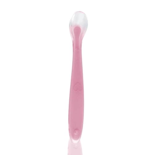 Zymoplas Cuchara de silicona para bebé, herramientas de alimentación, vajilla, comida, cuchara de entrenamiento, restaurante, rosado, PC 1
