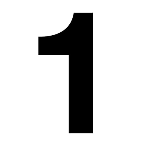 iSecur Autocollants de chiffres n° 1 en noir I hauteur 10 cm I numéro de maison autocollant chiffre à coller pour l'extérieur boîte aux lettres porte I résistant aux intempéries I kfz6731