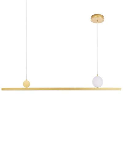 Suspension LED en métal Beliani Alwand, lampe pendante géométrique dorée