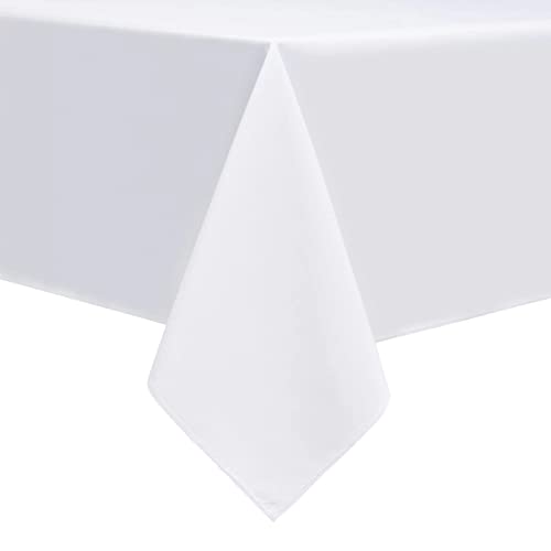 Romanstile Rectangle Tablecloth - Waterproof And Wrinkle Resistant Washable Polyester Table Cloth For Kitchen Dining/Party/Wedding Indoor And Outdoor Use (60 X 84 Inch, Pure White) #TOP7