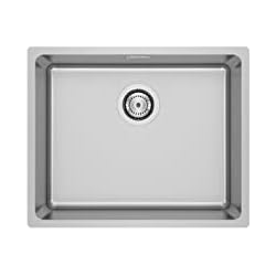 Fregadero Leman Gres Roca Roca A870P10500 Fregadero 1 Cubeta 500x400x200 sobre o Bajo Encimera, Coleccion Roma, Acero Inox