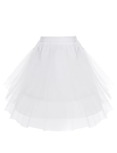 YEAHDOR Kids Girls Hoopless 3 Layers Net Petticoat Wedding Flower Girls Dress Crinoline Slip Ball Gowns Underskirt