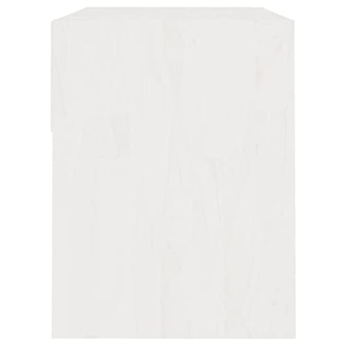 Table de chevet blanc en bois de pin pour optimiser le rangement - 6
