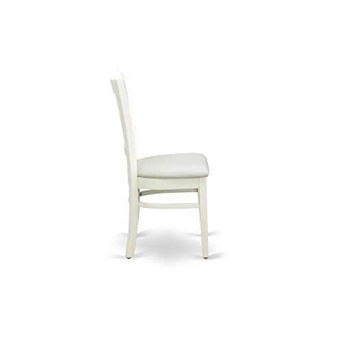 Image of East West Furniture VAC-LWH-C Vancouver Dining Room Chairs - Linen Fabric Upholstered Wooden Chairs, Set of 2, Linen White