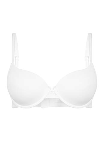 LASCANA Damen Schalen Ela« mit Bügel, aus seidiger Microfaser T-Shirt BH, Weiß (White 140), (Herstellergröße: 90B)