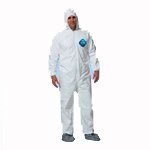 Tyvek Ty122S-Md Coveralls With Elastic Wrist/Ankle & Hood/Boot, 25/Case. (4 Extra Large)
