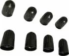 8X Tapas de Polvo para Válvula de Llanta/Radio de Rueda de Plástico en Estilo Cono Negro miniatura 2