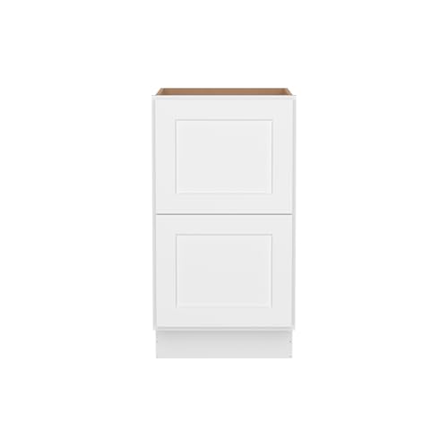 Image of Furinno Shaker Drawer Base Kitchen Cabinet with 2-Drawers, Ready to Assemble, 24 D x 18 W x 34.5 H, White