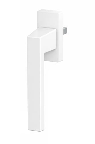QRS Fenstergriff KWADRO Weiß Aluminium Eckig 43 mm Lochabstand 7 mm Vierkant für PVC und Holz Fenster