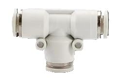 Lot de 2 Raccords en T 3 Voies Blanc PE12 pour Tuyau 12 mm, Push-In, Connecteur Instantané Air Comprimé. Qualité industriel. SYNN (2, BLANC, 12mm)
