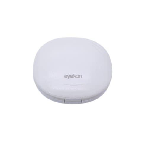 eye-con contact lens storage case with mirror Tweezers Solution container & lens picker (white)