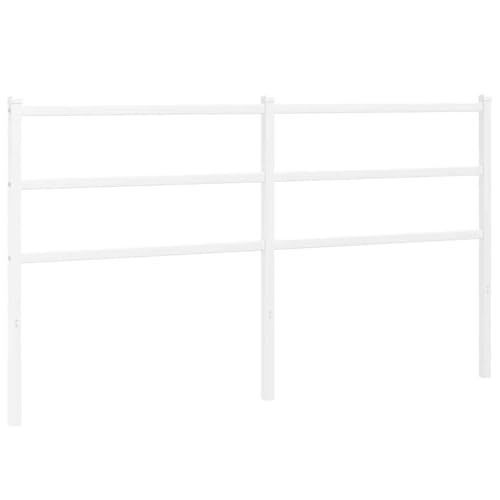Mhdvray Tête de Lit en Métal Blanc 150 cm pour Cadre de Lit à Tubes Carrés, Dosseret de Lit Design Élégant en Acier Robuste, Support de Dos pour Chambre...