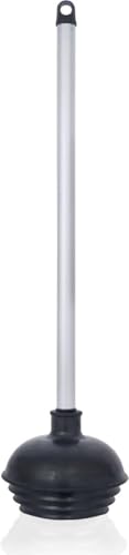 NEIKO 60166A Toilet Plunger with Patented All-Angle Design, Heavy-Duty Toilet Bowl Plunger with Aluminum Handle, Bathroom Necessity, Black, 1-Pack