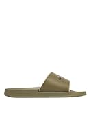 Calvin Klein Men's Logo Slides, Mermaid/Eggshell, 7.5 US