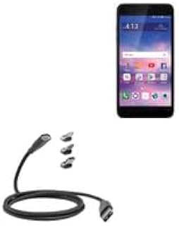 BoxWave Cable Compatible with LG Premier Pro - MagnetoSnap PD AllCharge Cable (100W), Magnet Charging Braided USB Type-C Micro - Jet Black