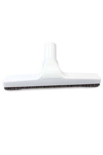 Plastic Floor Brush with Horse Hair Bristles Tool Attachment Fits 1.25 Inch Vacuum Cleaner Wands, 10 Inch Wide Cleaning Path, White.