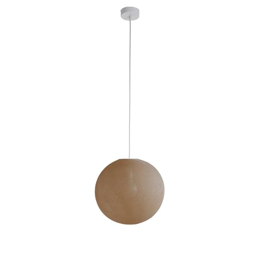 La Case de Cousin Paul Suspension Globe Sable Luminaire Tissé Main Ø31/38/50cm, Abat-jour Bohème Scandinave pour Chambre Salon