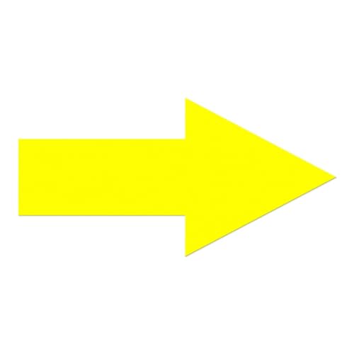 Pegatina Flecha Amarilla Arrow Sticker 12,5 x 25 cm Autoadhesiva Flechas Señalización en el Suelo Señal Indicadora de Orientación Impermeable Removible 20 Piezas