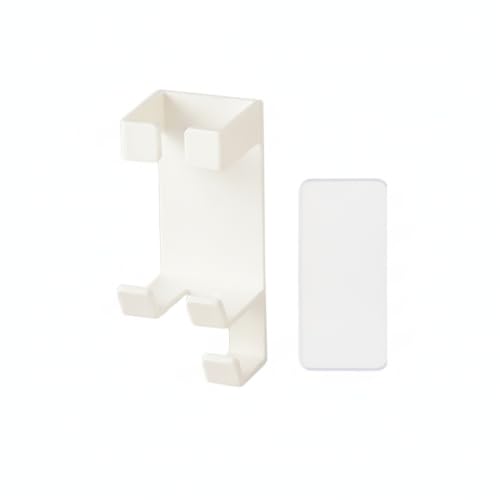 Syyavrrta Suction Cup Hair Tool Holder for Wall, Drill-Free Bathroom Organizer for Curling Irons & Straighteners, Compact PS Plastic Shelf (White)