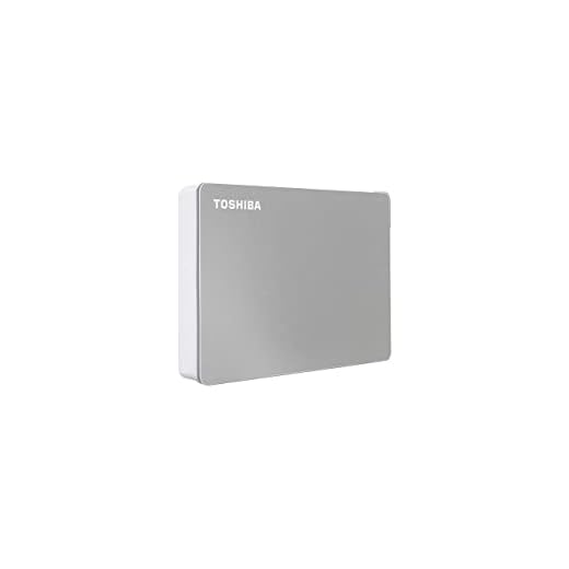 Toshiba Canvio Flex 4TB Portable External Hard Drive USB-C USB 3.0, Silver for PC, Mac, & Tablet - HDTX140XSCCA