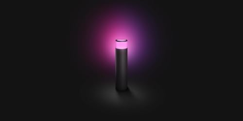 Philips Hue White & Color Ambiance Borne Extérieure CALLA Extension aluminium, Noir, fonctionne avec Alexa, Google Assistant et Apple Homekit