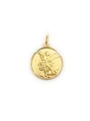 Médaille Pendentif Saint Michel Archange en Argent Sterling Couverture Or 18 ct Saint Michel Archange, défendez-nous dans la lutte.