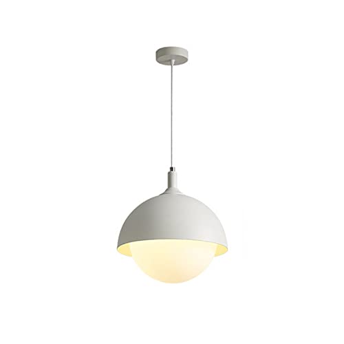 Luminaire suspendu E27 en verre sphérique blanc pour éclairage de chambre et salon