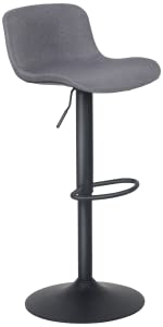 YOUTASTE Bar Stools Set of 2 Counter Height Bar Stool Adjustable Swivel Bar Chairs High Back Kitchen Island Stools for Home and Kitchen,Gray Fabric